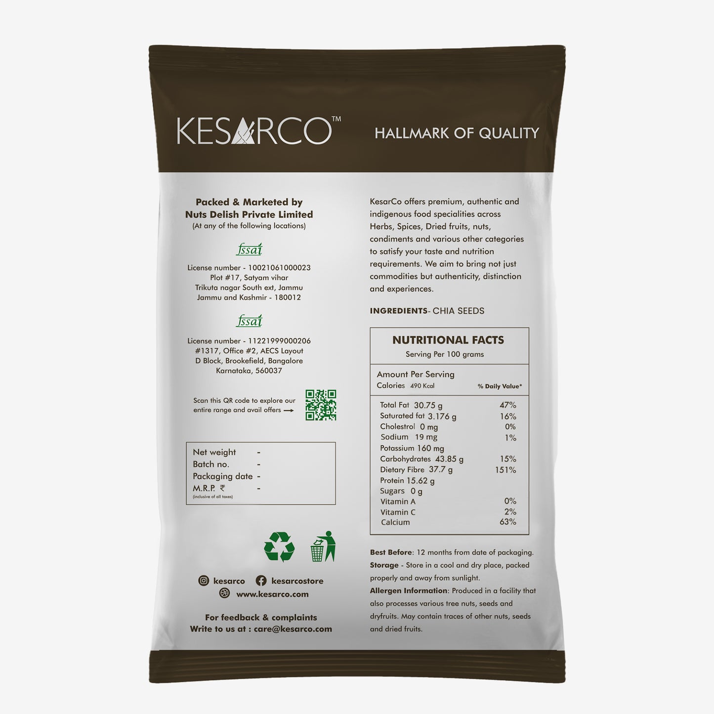 Healthy Seeds combo 100gm x 4(Chia, Flax, Sunflower & Pumpkin)