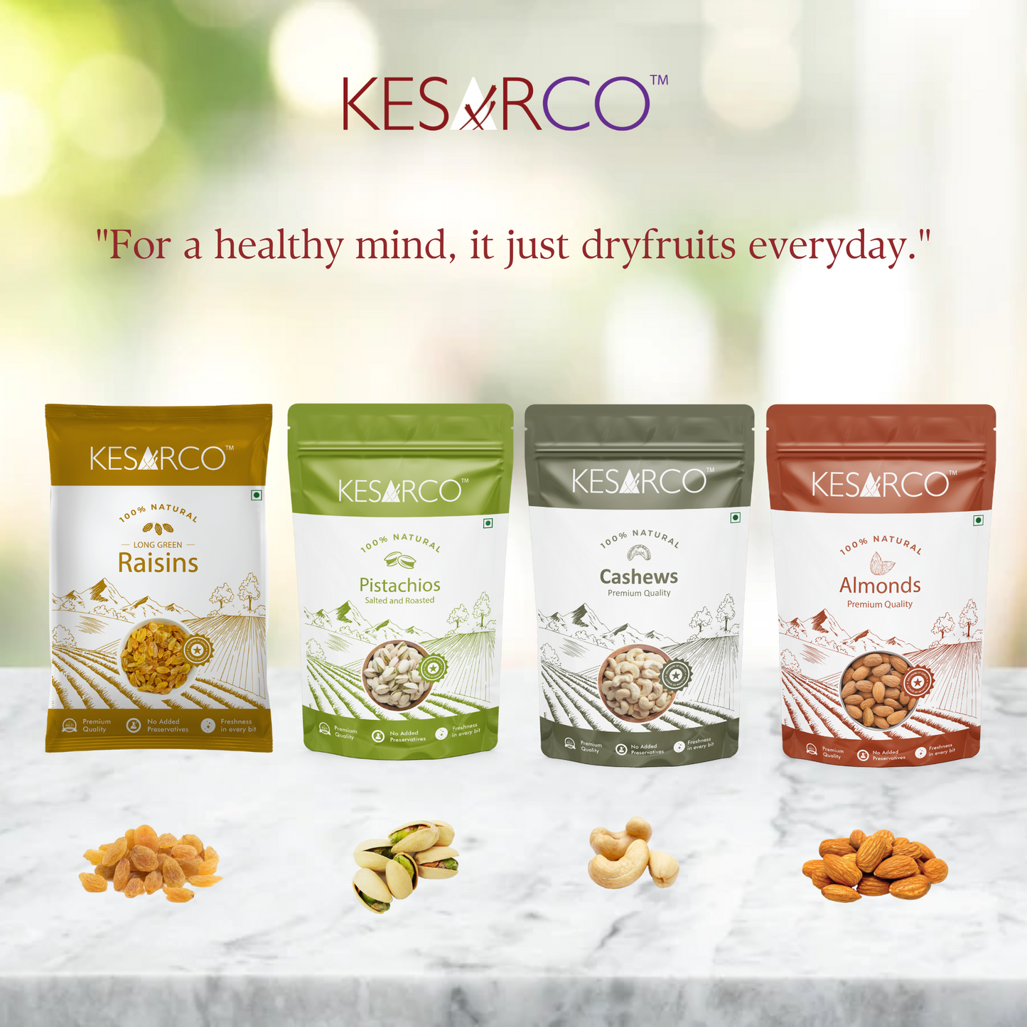 Dry Fruits Essentials combo(Raisin, Cashew, Raw Almonds, Pistachios(250gm each)