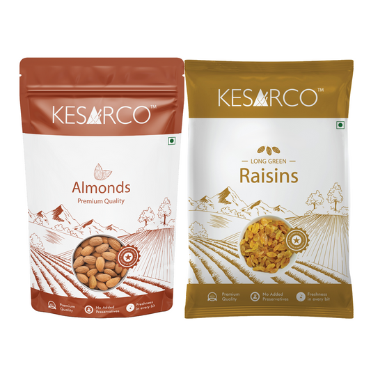 Raw Almonds & Green Raisins Combo
