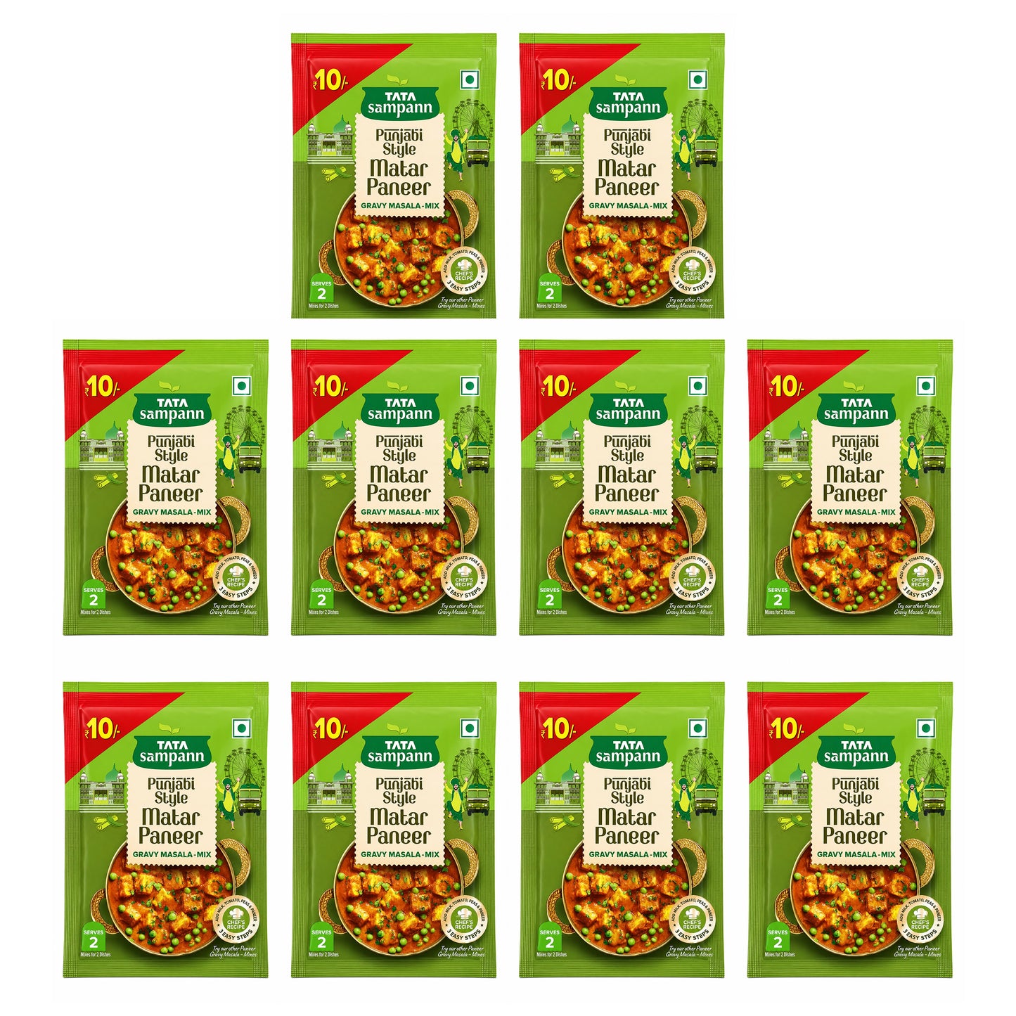 Tata Sampann Punjabi Style Matar paneer 16g (Pack of 10)
