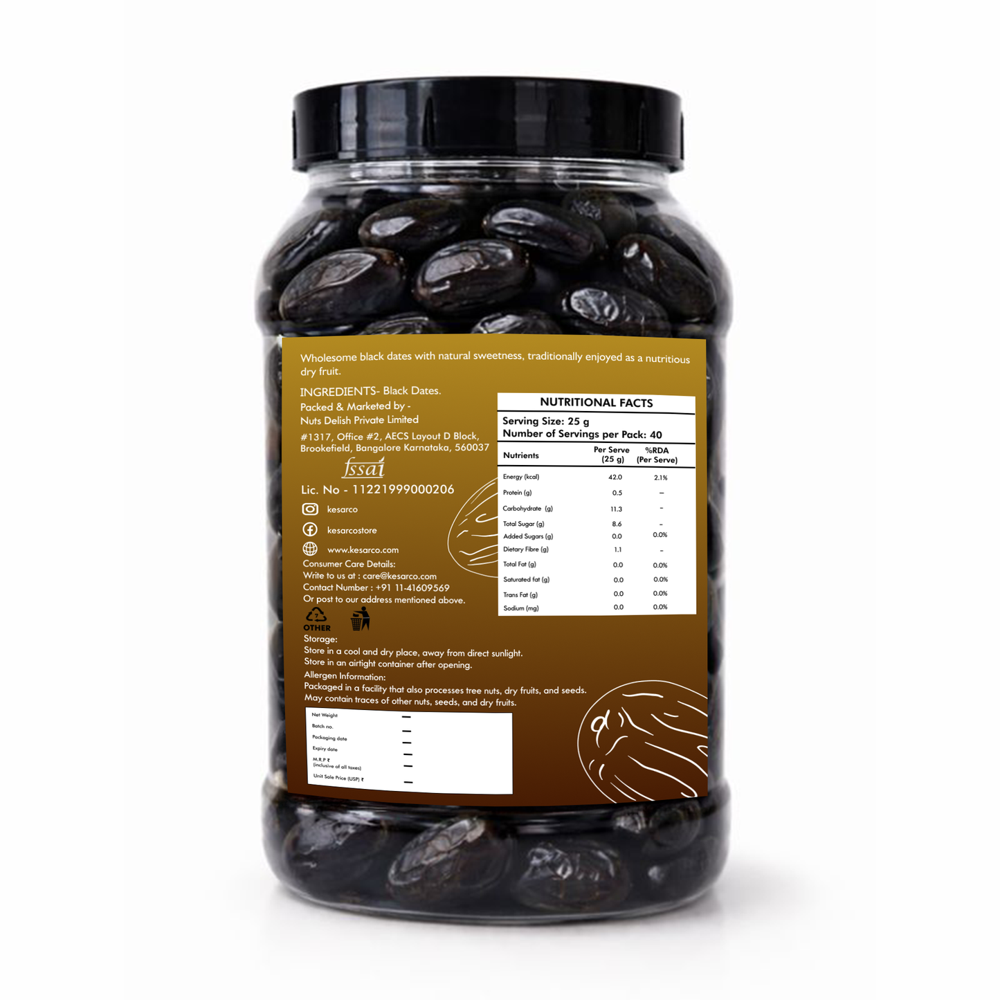 Black Dates 1 kg | Fresh & Naturally Sweet Dates
