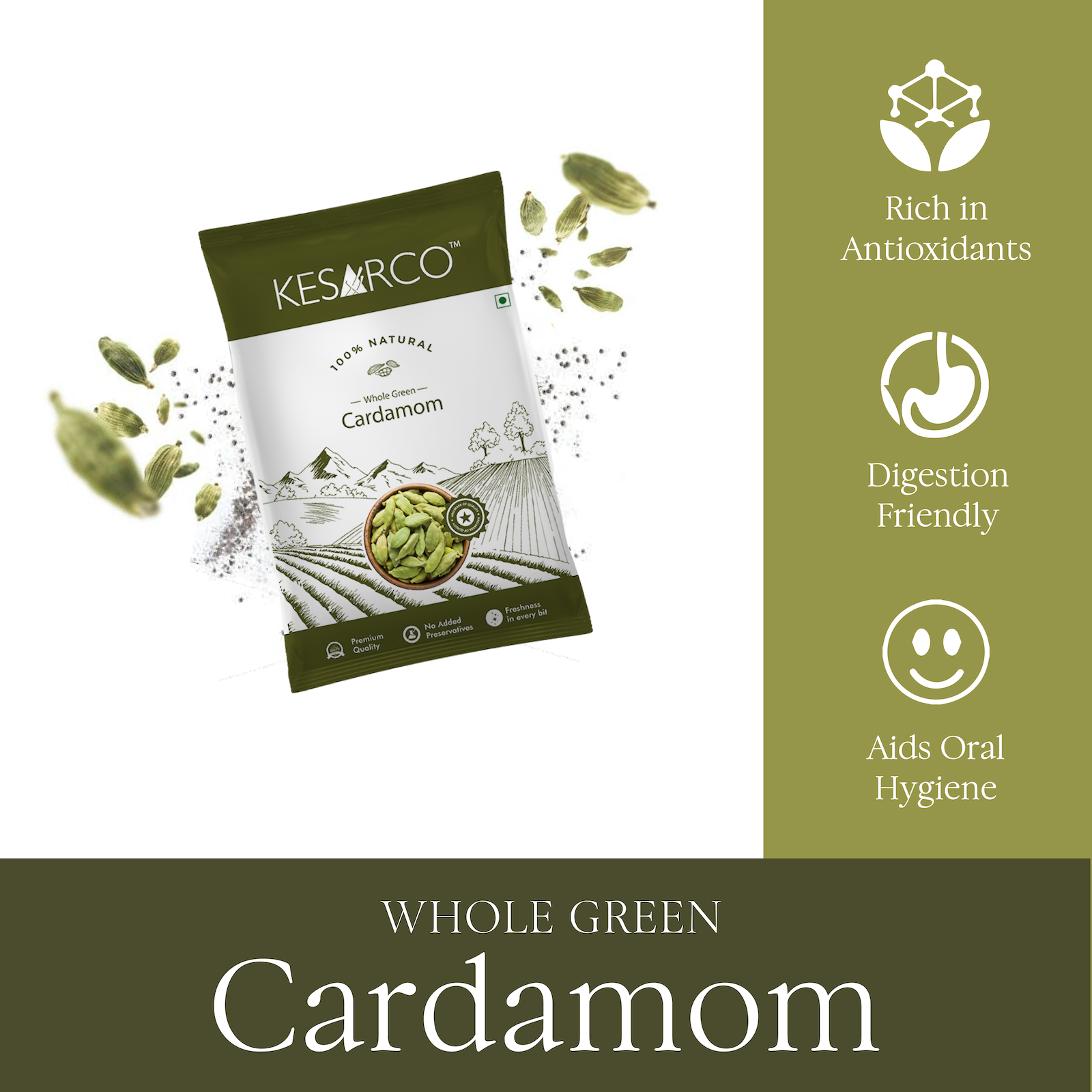 Whole Green Cardamom – KesarCo