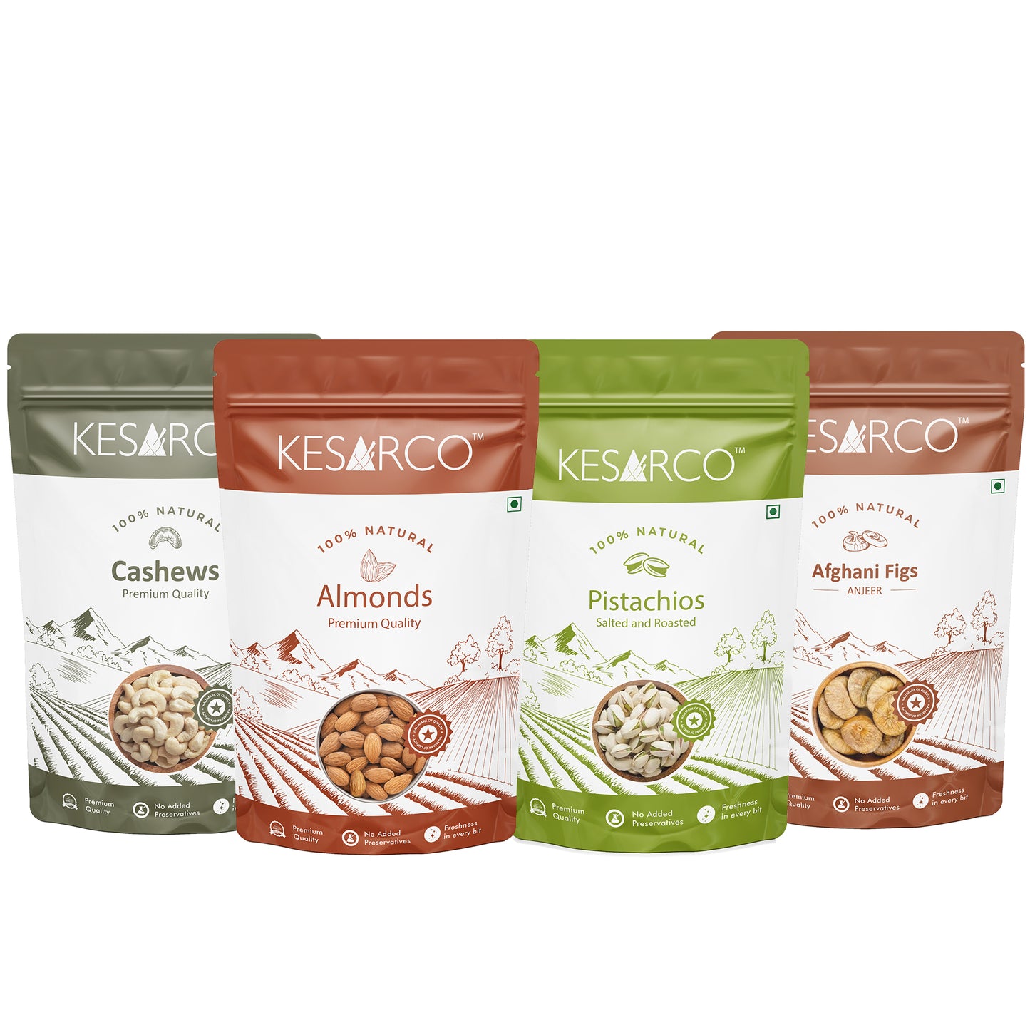 Dry Fruits Combo (Pistachios, Cashew, Raw Almonds, Figs(250gm each))