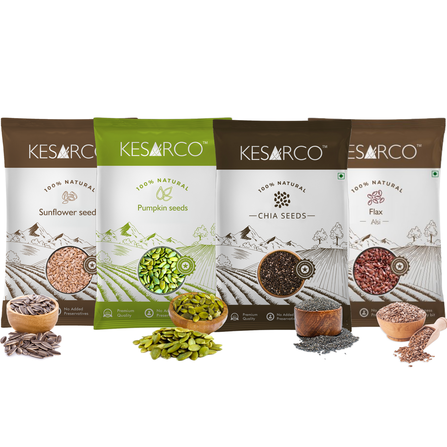 Healthy Seeds combo 100gm x 4(Chia, Flax, Sunflower & Pumpkin)