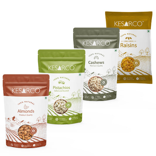 Dry Fruits Essentials combo(Raisin, Cashew, Raw Almonds, Pistachios(250gm each)