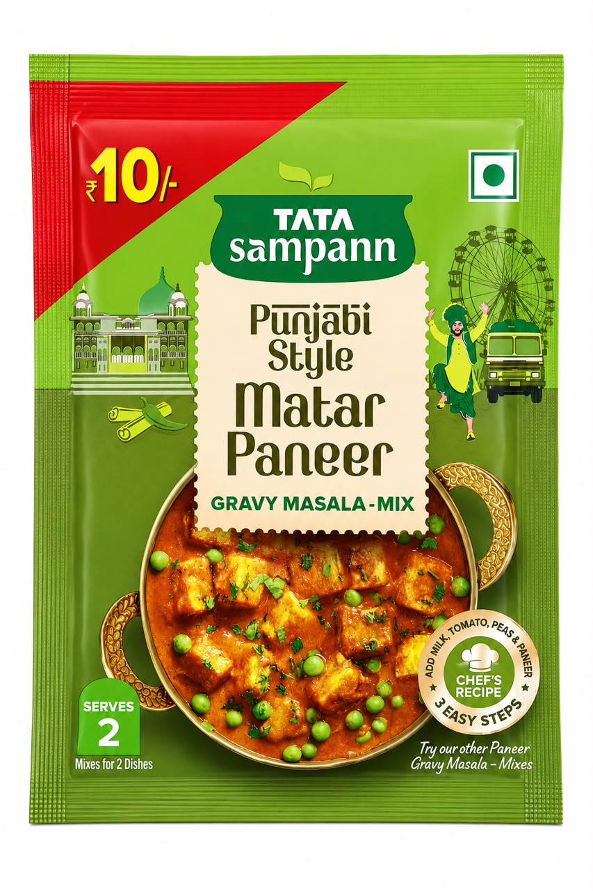 Tata Sampann Punjabi Style Matar paneer 16g (Pack of 10)